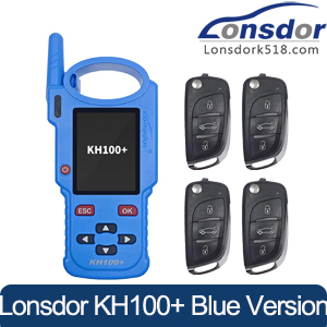 Blue Version Lonsdor KH100+ Hand-Held Remote Programmer Plus 4pcs Universal Remotes Newly Add Indian Models